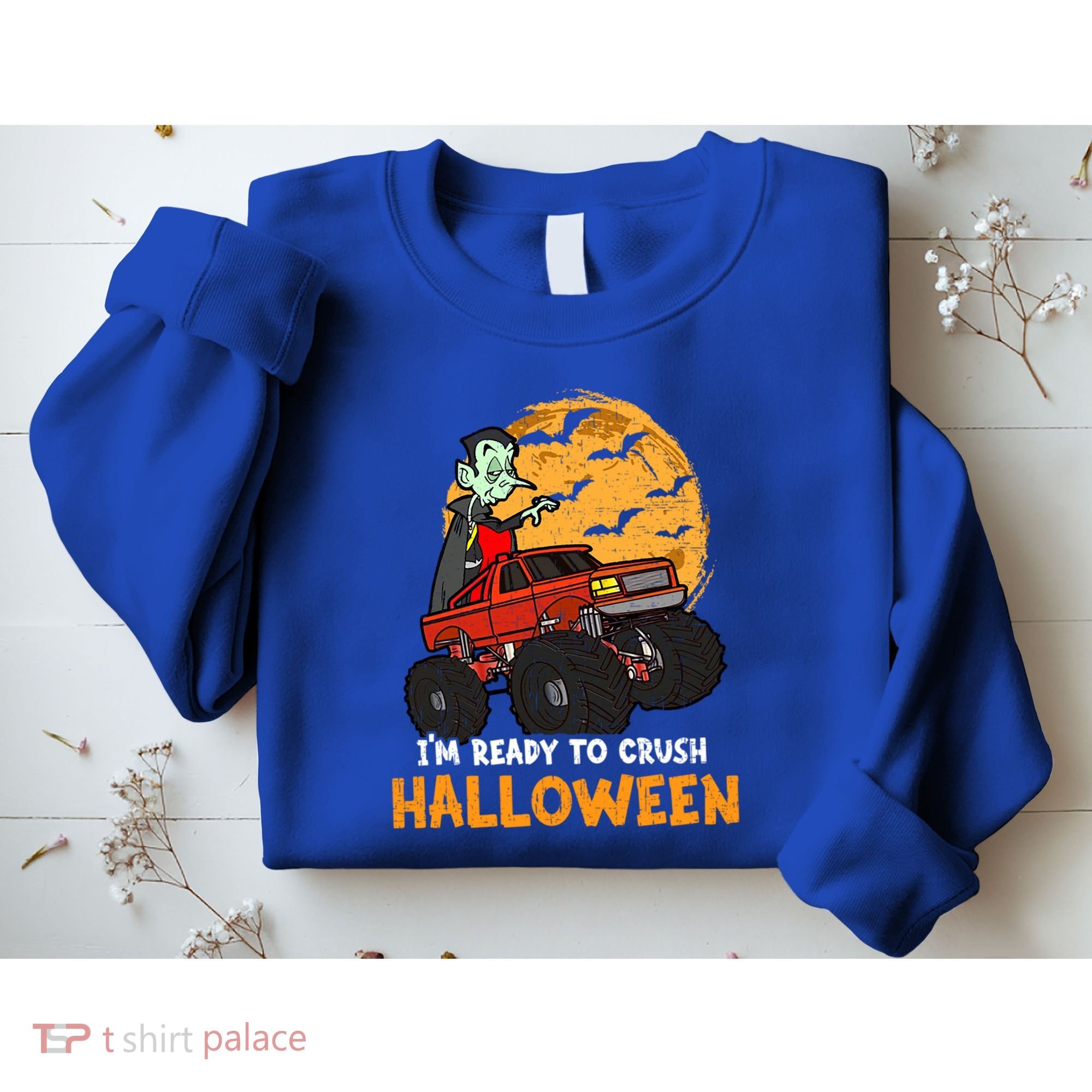 Halloween Skeleton Zombie Riding Monster Truck Vampire Gift Sweatshirt