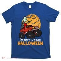 Halloween Skeleton Zombie Riding Monster Truck Vampire Gift T-Shirt thumb 0