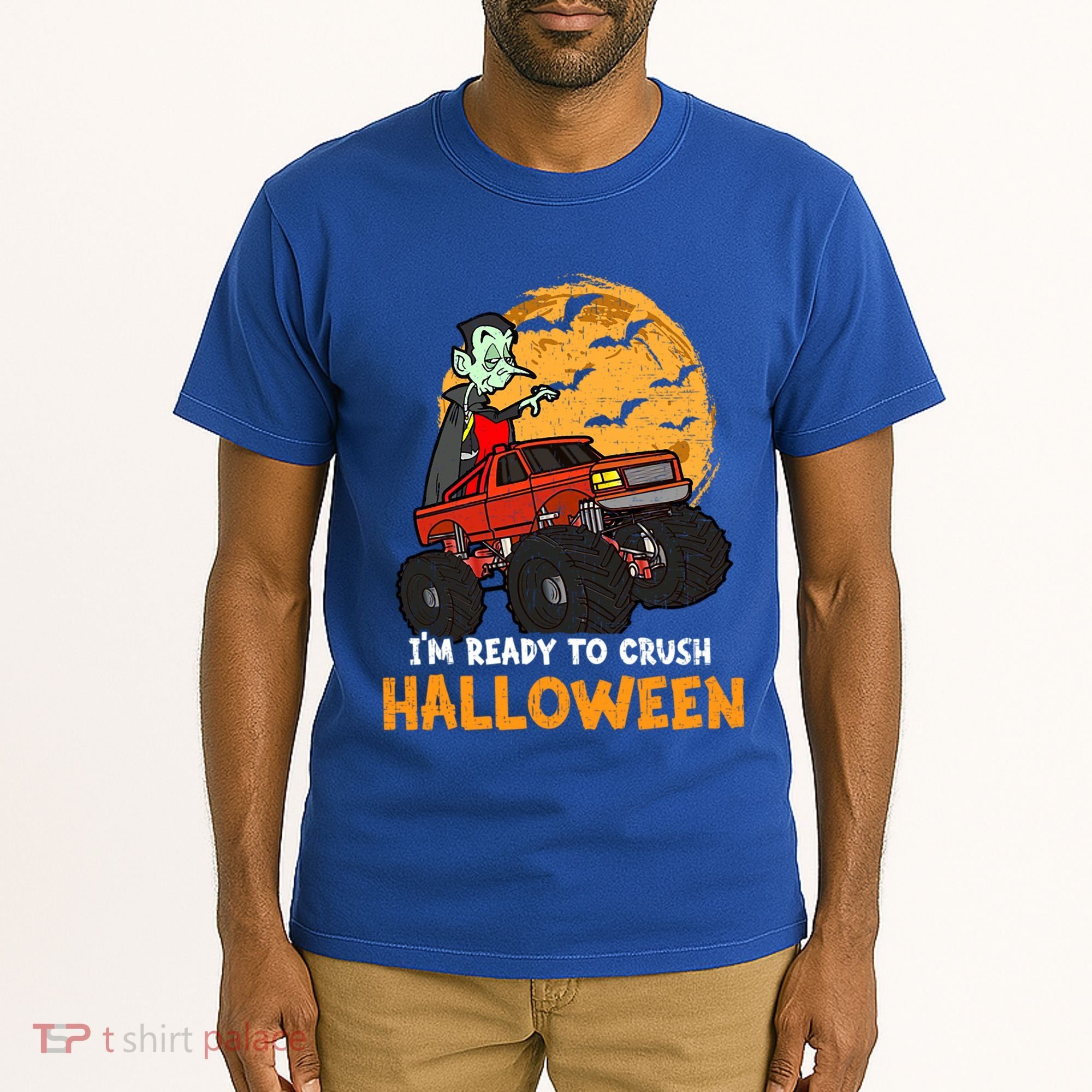 Halloween Skeleton Zombie Riding Monster Truck Vampire Gift Tall T-Shirt