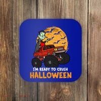 Halloween Skeleton Zombie Riding Monster Truck Vampire Gift Coaster thumb 0