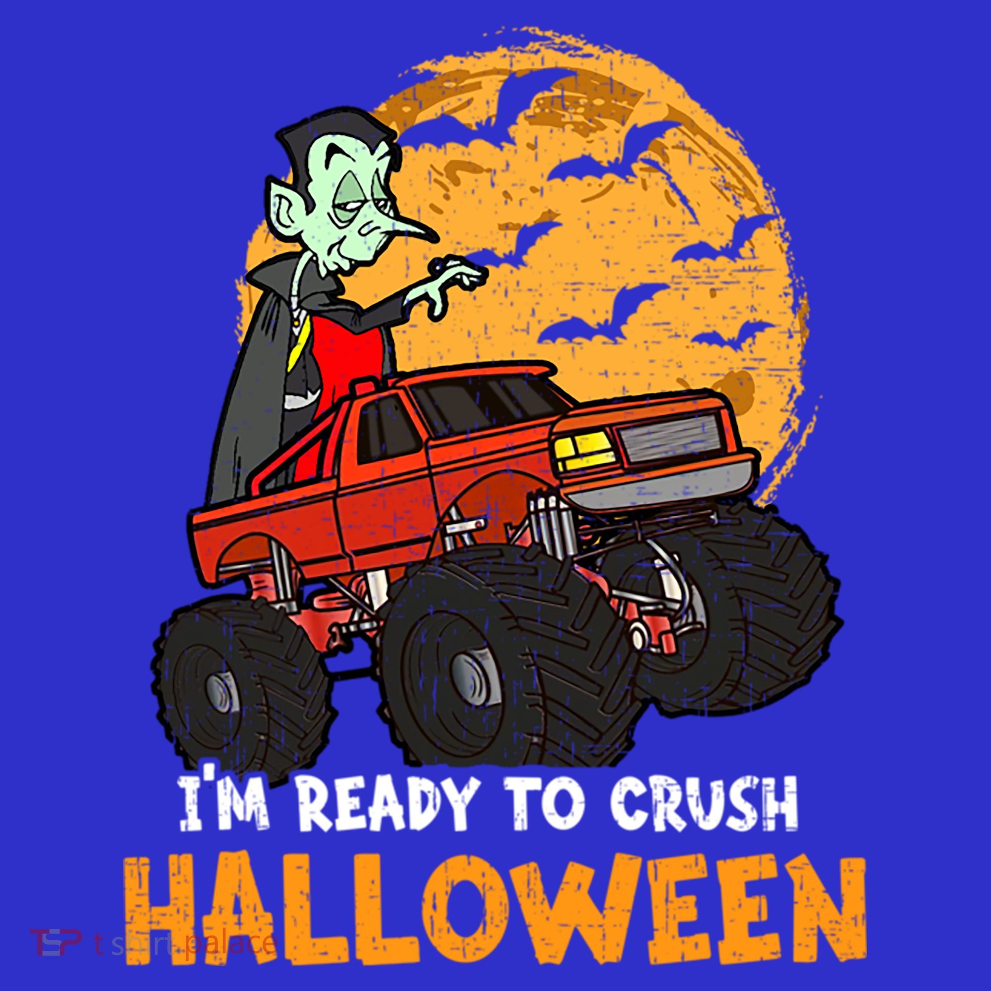 Halloween Skeleton Zombie Riding Monster Truck Vampire Gift Polo