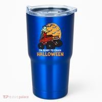 Halloween Skeleton Zombie Riding Monster Truck Vampire Gift Tumbler thumb 0