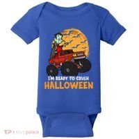 Halloween Skeleton Zombie Riding Monster Truck Vampire Gift Baby Bodysuit thumb 0