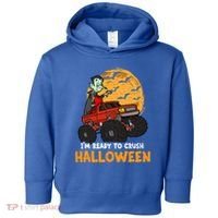 Halloween Skeleton Zombie Riding Monster Truck Vampire Gift Toddler Hoodie thumb 0