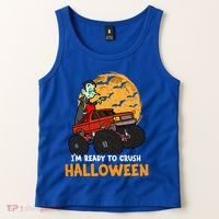 Halloween Skeleton Zombie Riding Monster Truck Vampire Gift Tank Top thumb 2