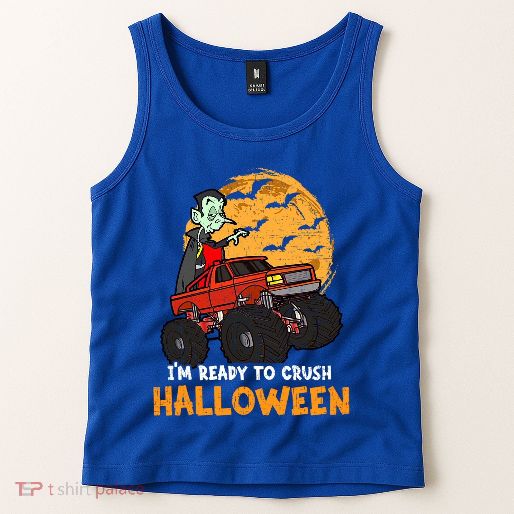 Halloween Skeleton Zombie Riding Monster Truck Vampire Gift Tank Top