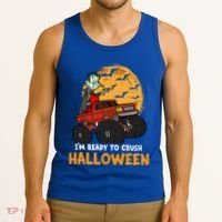 Halloween Skeleton Zombie Riding Monster Truck Vampire Gift Tank Top thumb 3