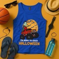 Halloween Skeleton Zombie Riding Monster Truck Vampire Gift Tank Top thumb 4