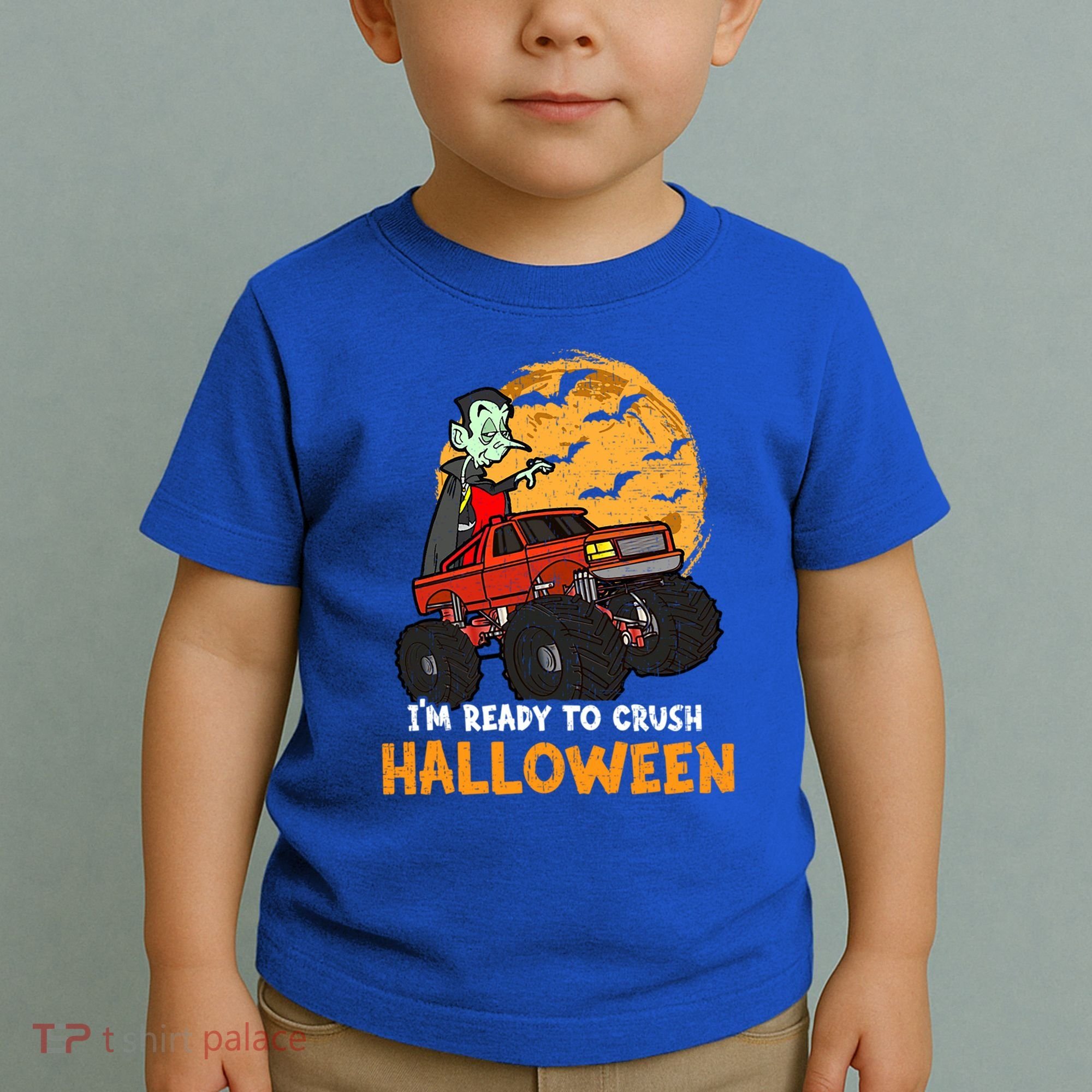 Halloween Skeleton Zombie Riding Monster Truck Vampire Gift Toddler T-Shirt