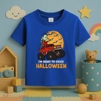 Halloween Skeleton Zombie Riding Monster Truck Vampire Gift Toddler T-Shirt thumb 3