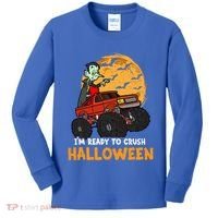 Halloween Skeleton Zombie Riding Monster Truck Vampire Gift Kids Long Sleeve Shirt thumb 0