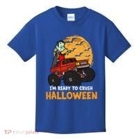 Halloween Skeleton Zombie Riding Monster Truck Vampire Gift Kids T-Shirt thumb 0