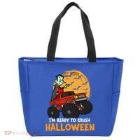 Halloween Skeleton Zombie Riding Monster Truck Vampire Gift Tote Bag thumb 0