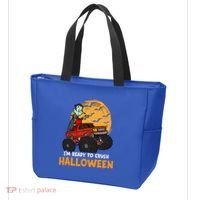 Halloween Skeleton Zombie Riding Monster Truck Vampire Gift Tote Bag thumb 3