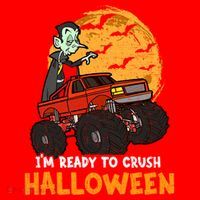 Halloween Skeleton Zombie Riding Monster Truck Vampire Gift Santa Hat thumb 1