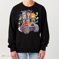 Halloween Skeleton Zombie Monster Truck Vampire Boys Women's Sweatshirt thumb 0