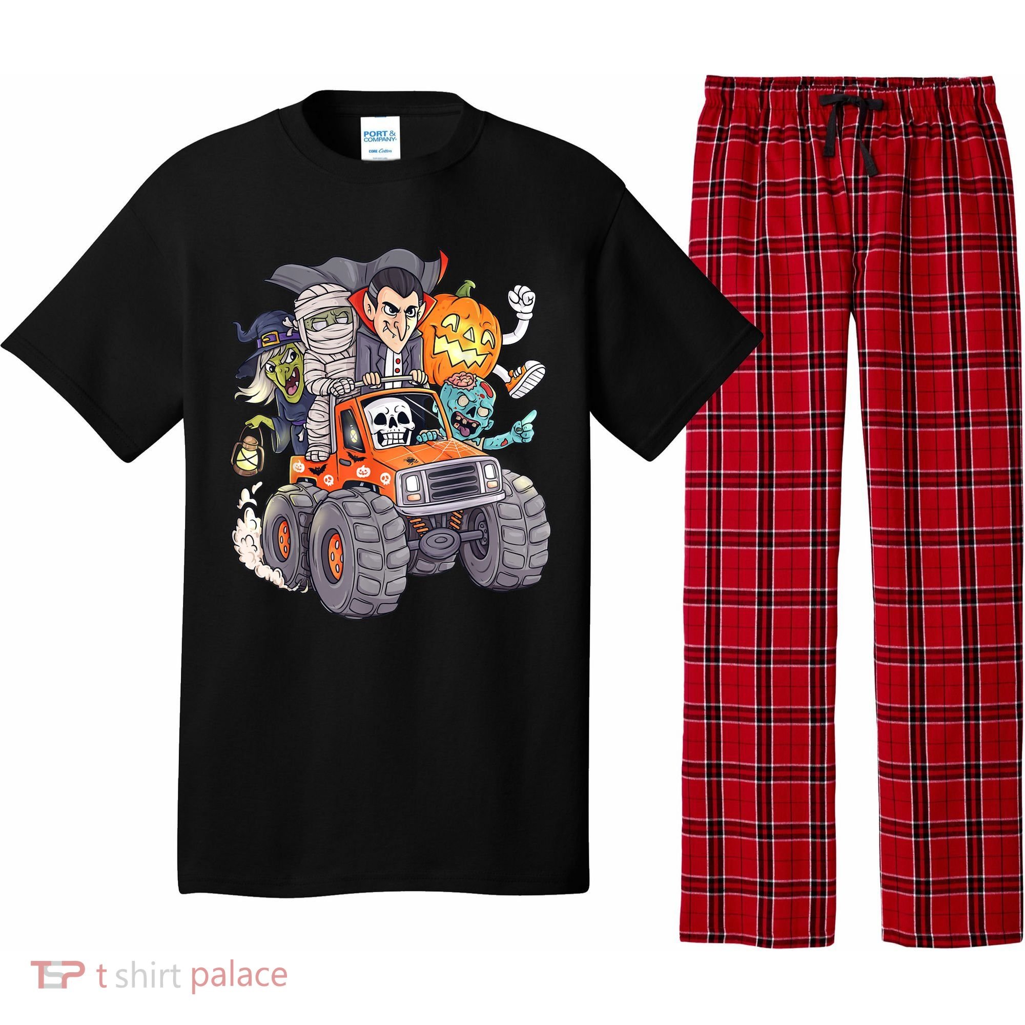 Halloween Skeleton Zombie Monster Truck Vampire Boys Pajama Set