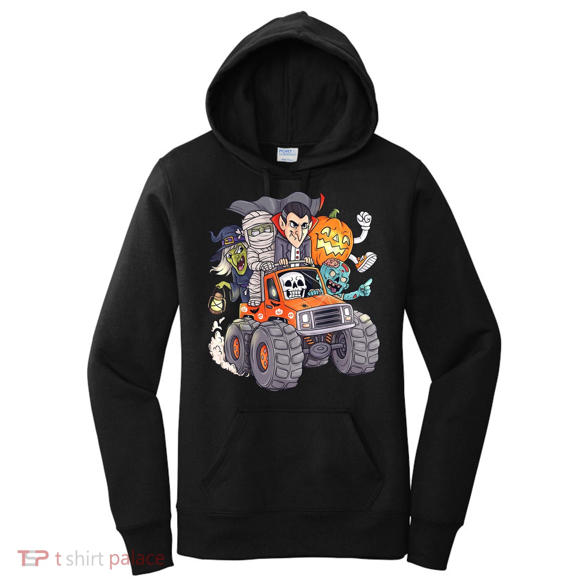 Halloween Skeleton Zombie Monster Truck Vampire Boys Women's Hoodie