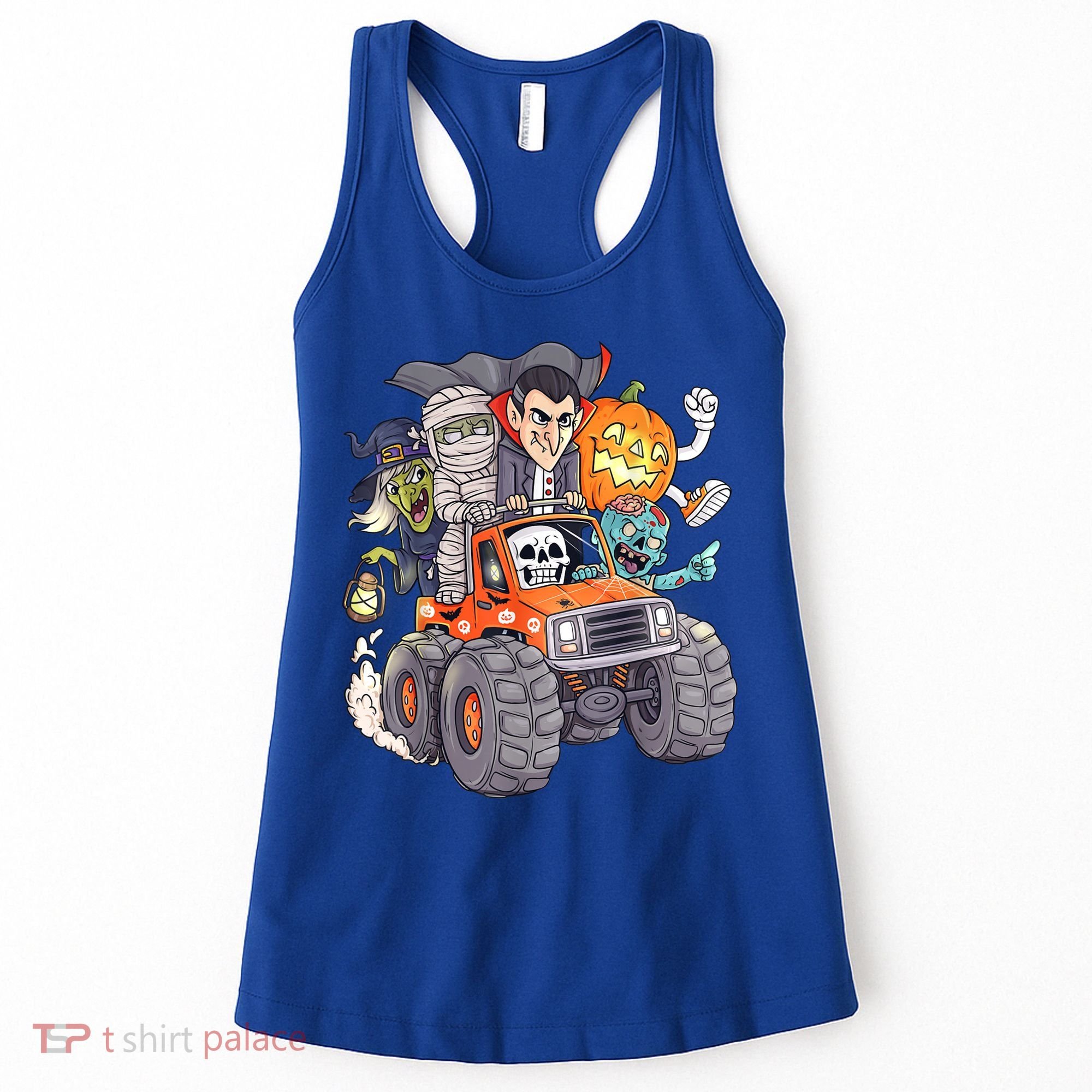 Halloween Skeleton Zombie Monster Truck Vampire Boys Women's Tank Top