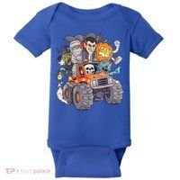 Halloween Skeleton Zombie Monster Truck Vampire Boys Baby Bodysuit thumb 0
