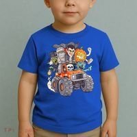 Halloween Skeleton Zombie Monster Truck Vampire Boys Toddler T-Shirt thumb 2