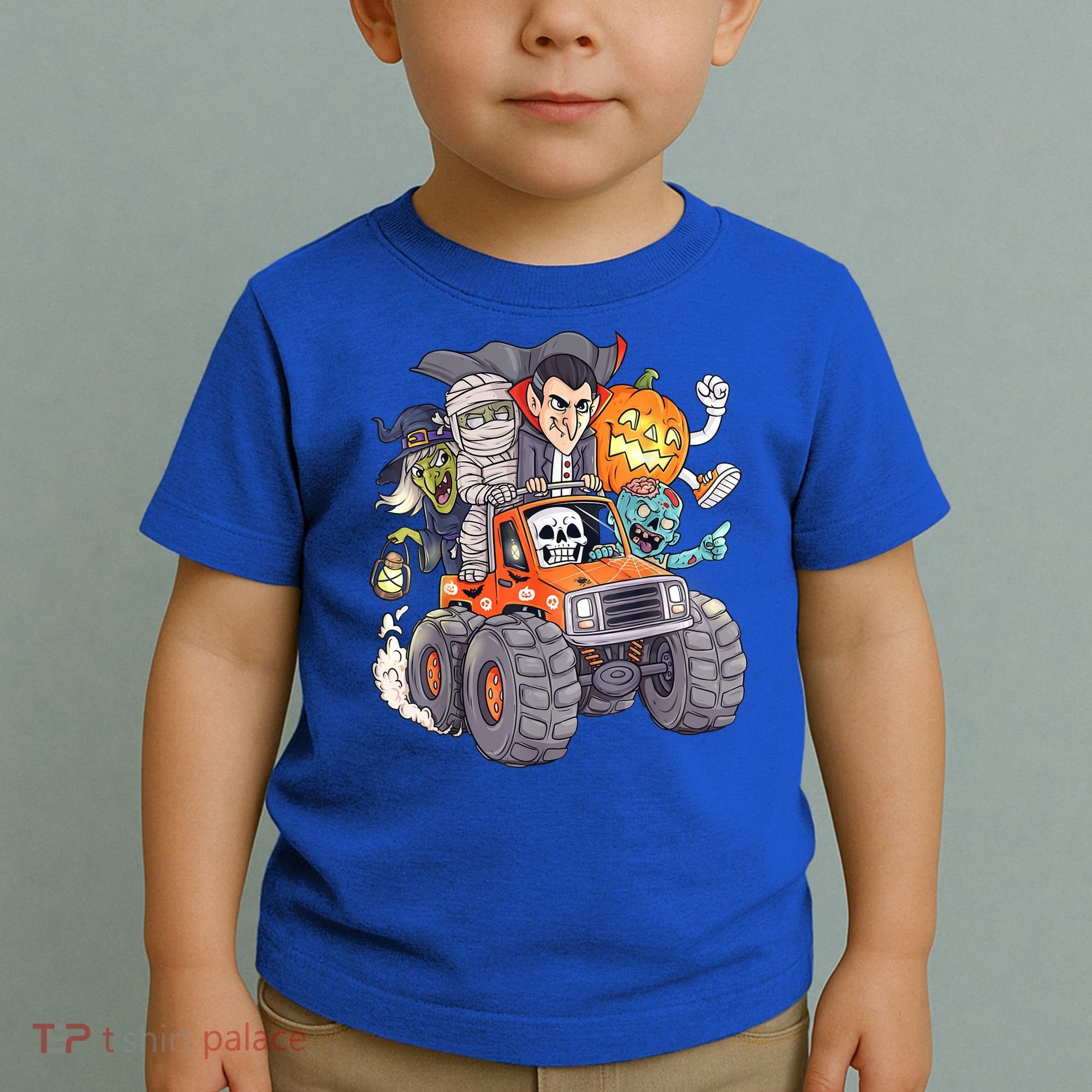 Halloween Skeleton Zombie Monster Truck Vampire Boys Toddler T-Shirt
