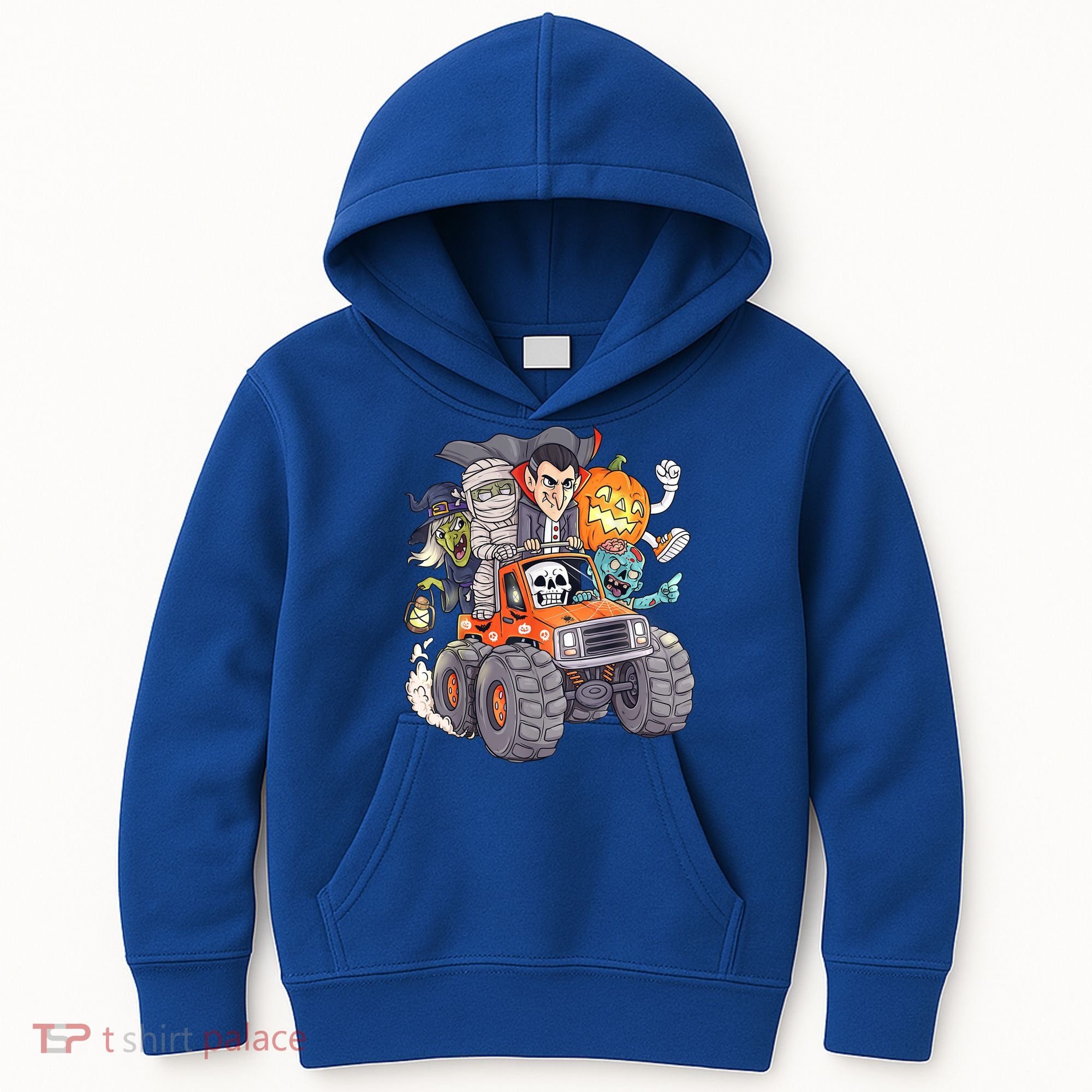 Halloween Skeleton Zombie Monster Truck Vampire Boys Kids Hoodie