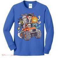 Halloween Skeleton Zombie Monster Truck Vampire Boys Kids Long Sleeve Shirt thumb 0
