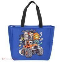 Halloween Skeleton Zombie Monster Truck Vampire Boys Tote Bag thumb 0