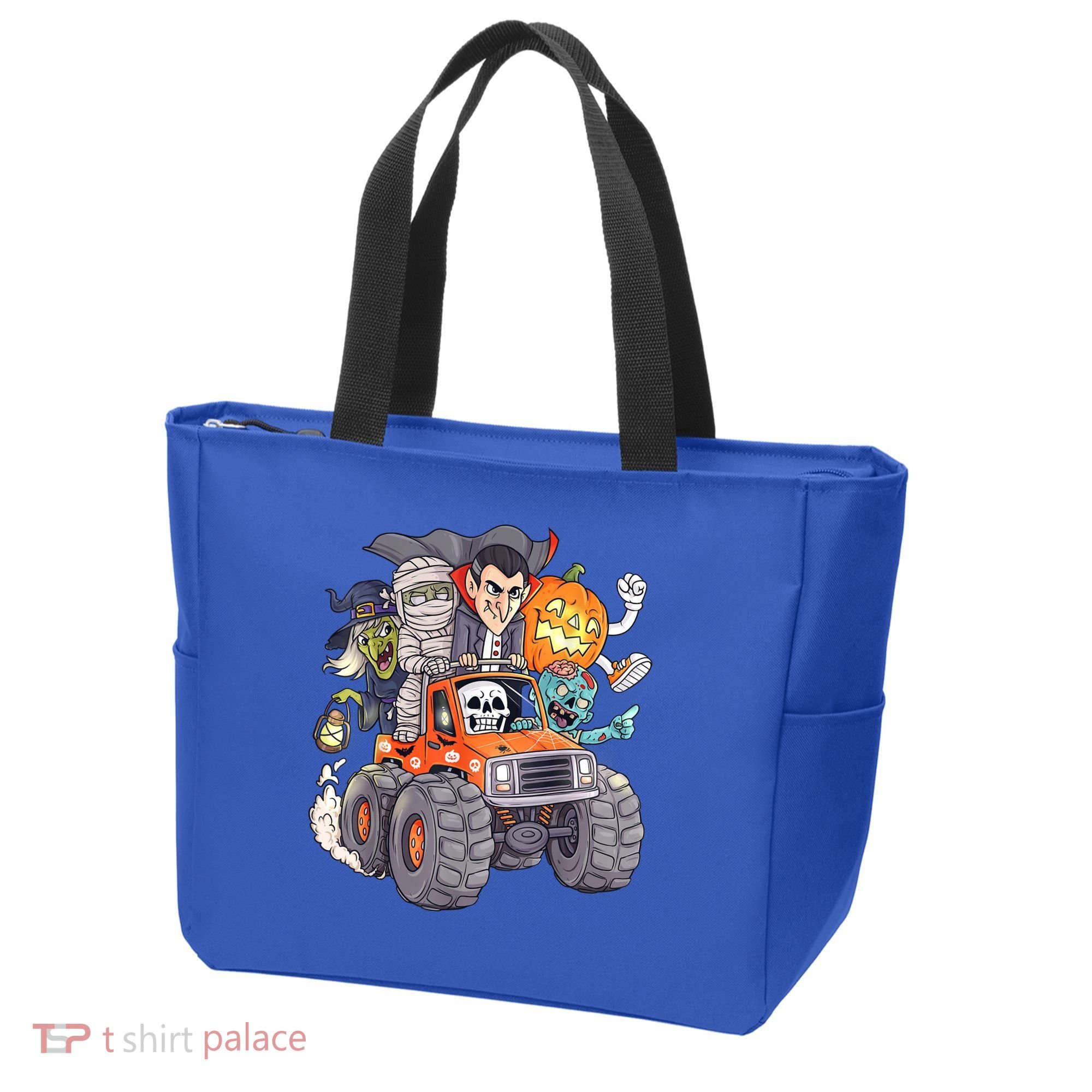 Halloween Skeleton Zombie Monster Truck Vampire Boys Tote Bag