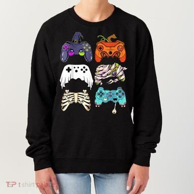 Halloween Skeleton Zombie Gaming Controllers Mummy Women's Sweatshirt