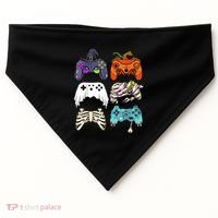 Halloween Skeleton Zombie Gaming Controllers Mummy USA-Made Doggie Bandana thumb 0