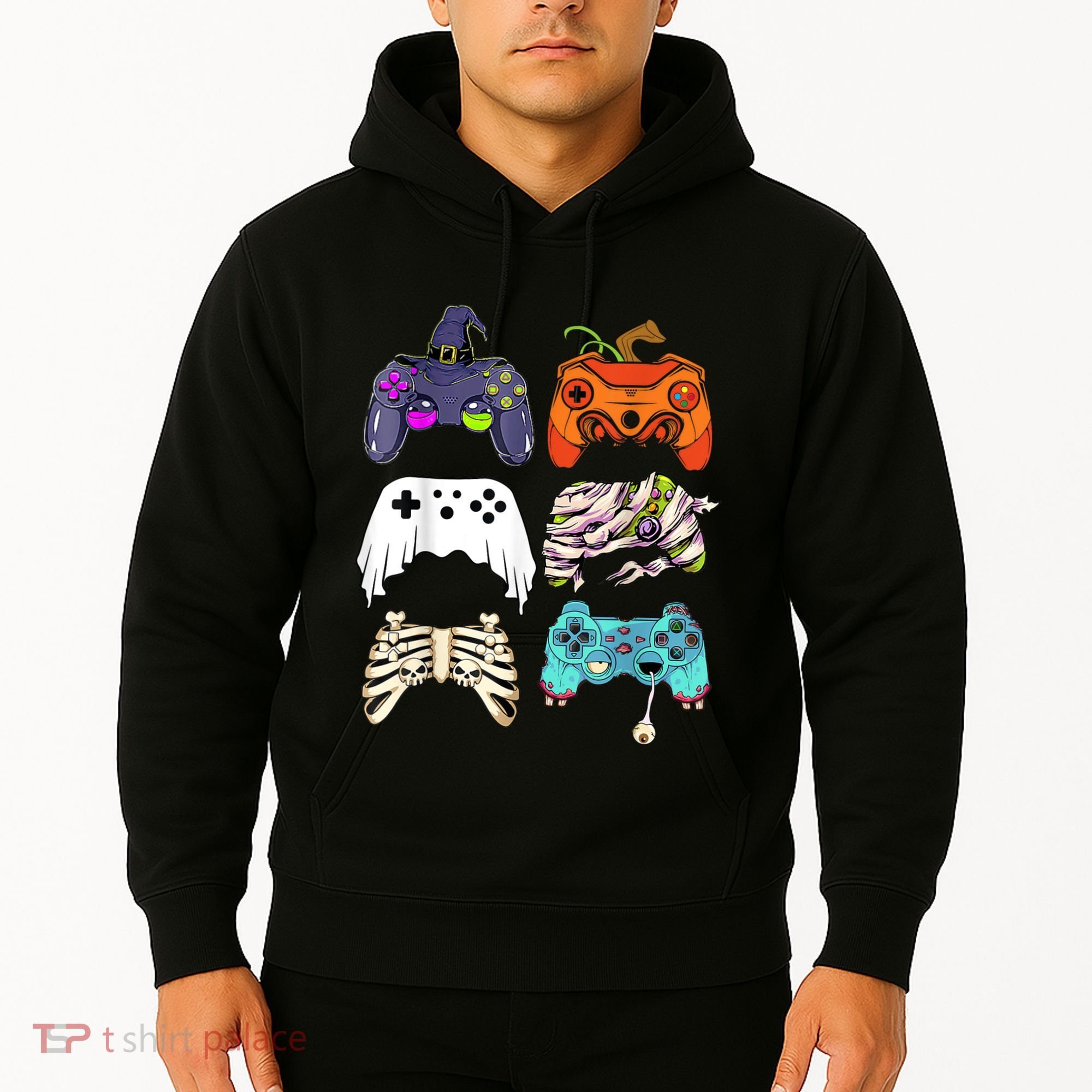 Halloween Skeleton Zombie Gaming Controllers Mummy Hoodie