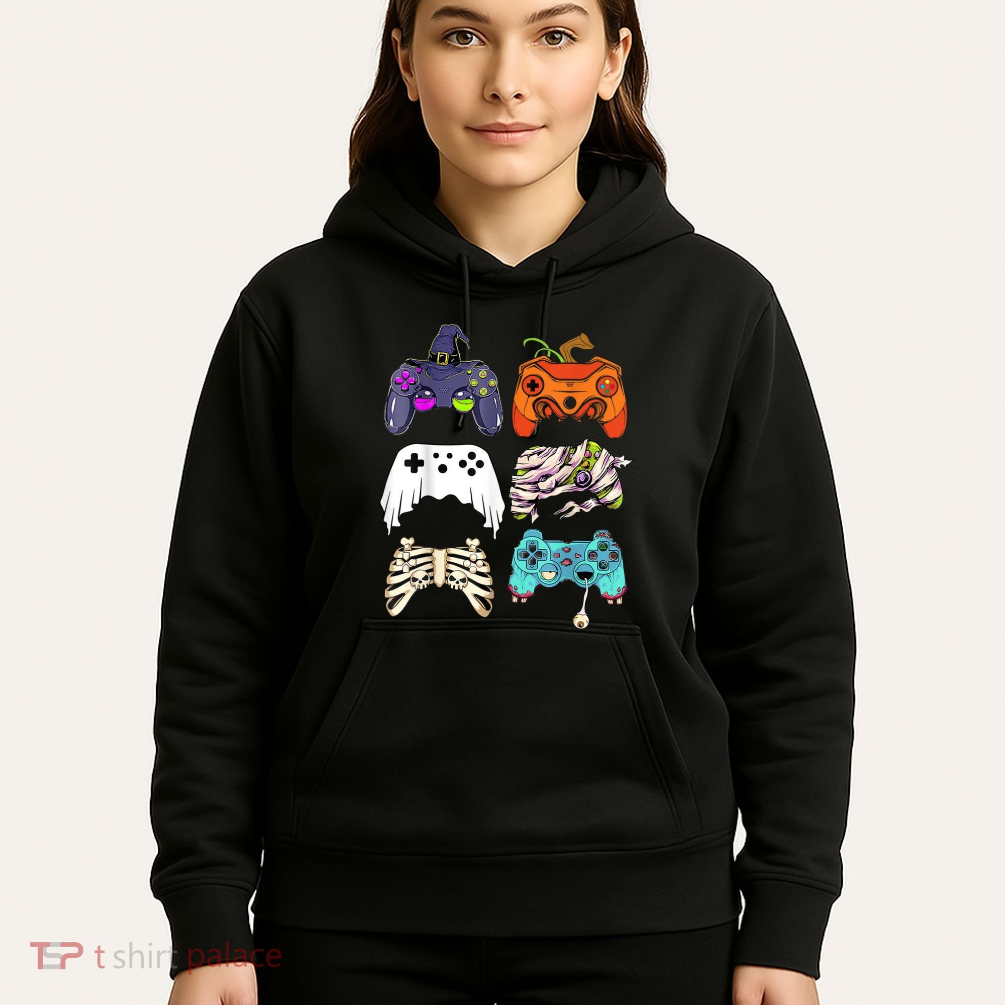 Halloween Skeleton Zombie Gaming Controllers Mummy Hoodie