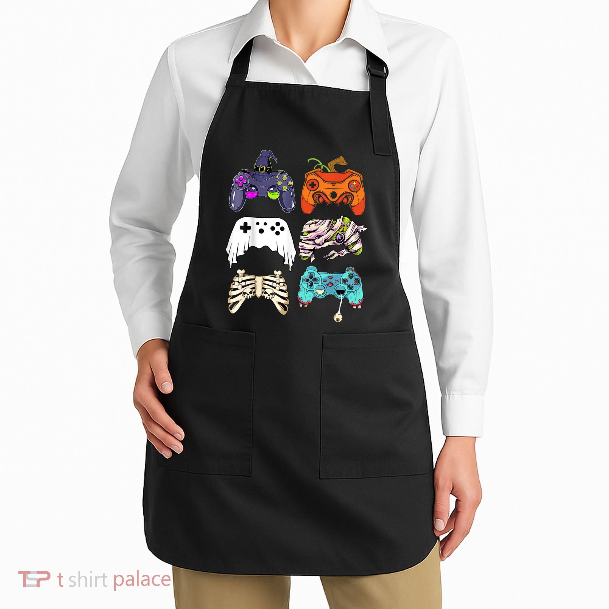 Halloween Skeleton Zombie Gaming Controllers Mummy Apron