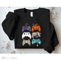 Halloween Skeleton Zombie Gaming Controllers Mummy Sweatshirt thumb 2