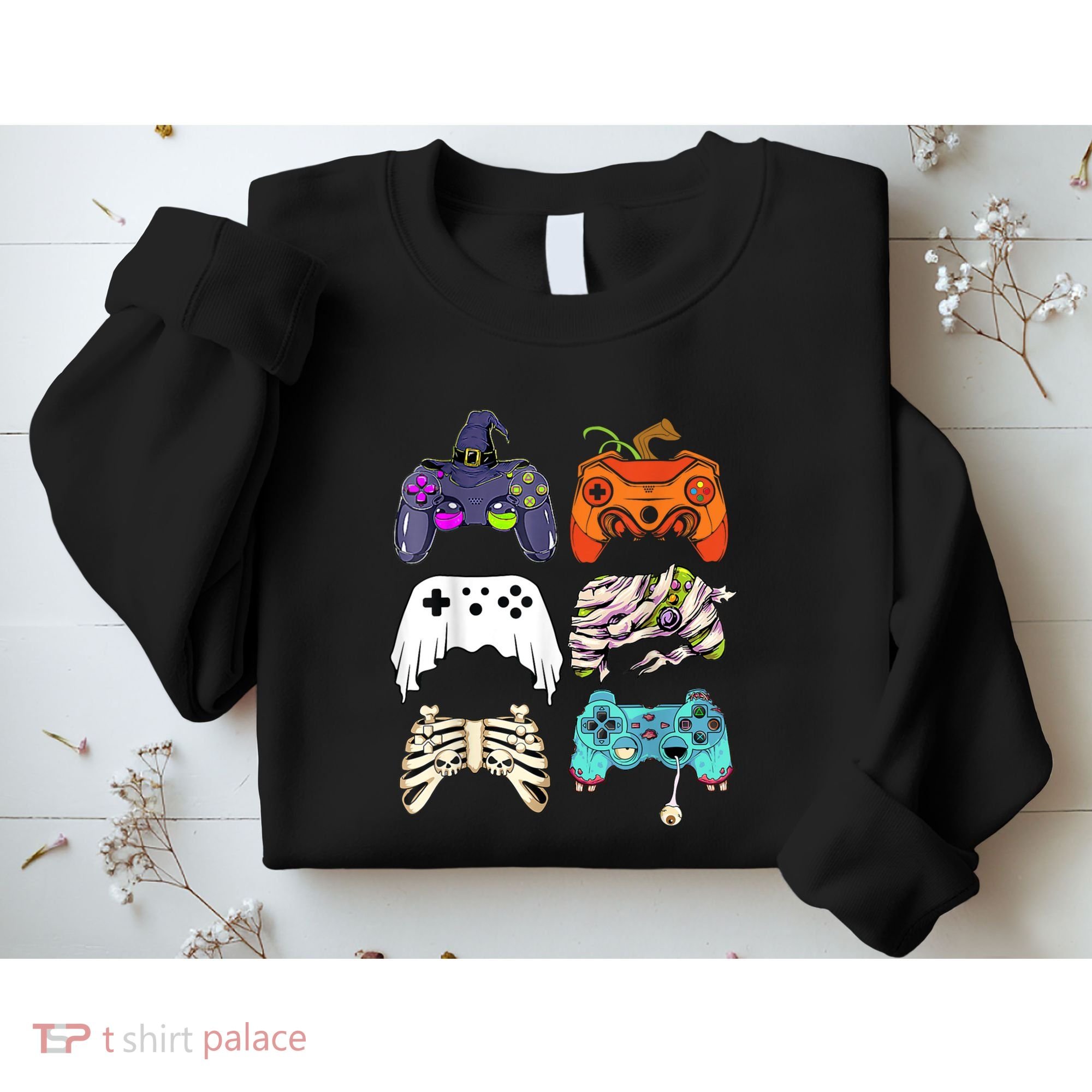 Halloween Skeleton Zombie Gaming Controllers Mummy Sweatshirt