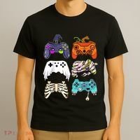 Halloween Skeleton Zombie Gaming Controllers Mummy T-Shirt thumb 3