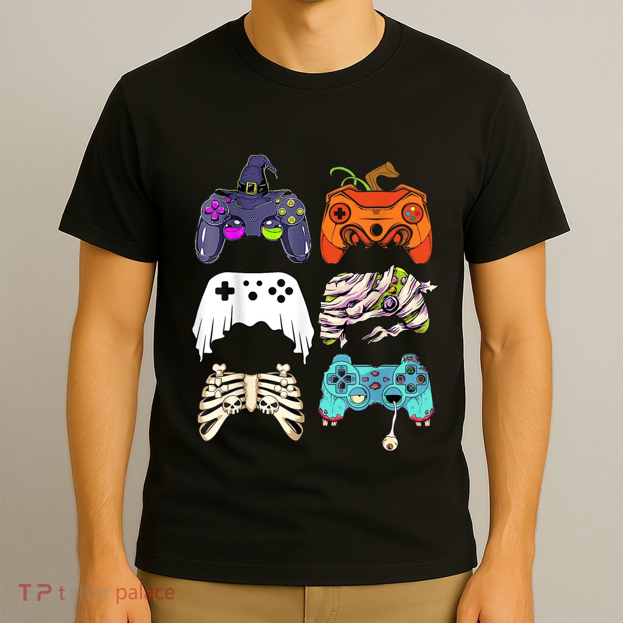 Halloween Skeleton Zombie Gaming Controllers Mummy T-Shirt