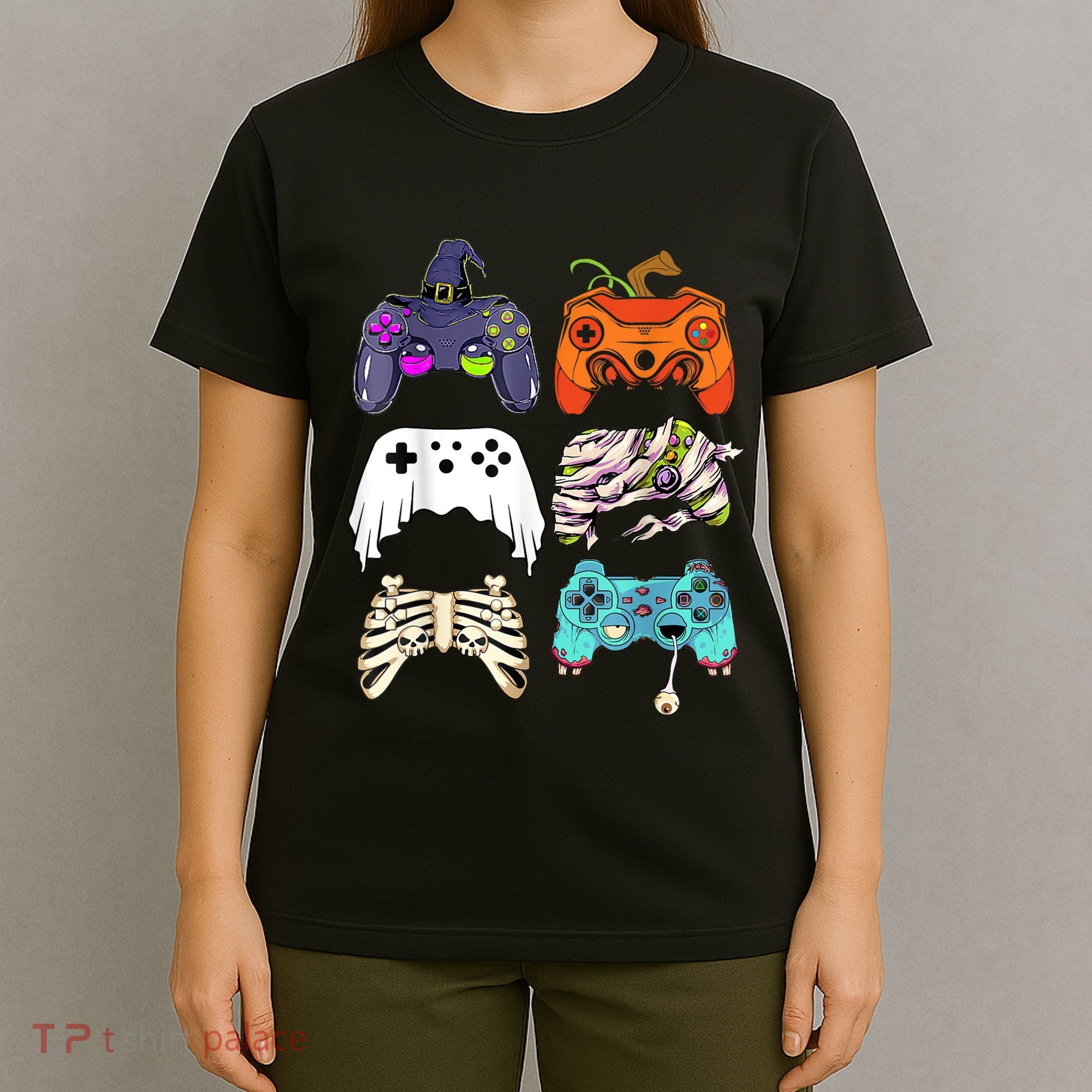 Halloween Skeleton Zombie Gaming Controllers Mummy T-Shirt