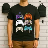 Halloween Skeleton Zombie Gaming Controllers Mummy T-Shirt thumb 6