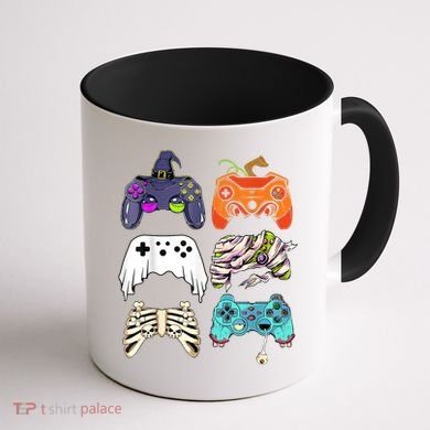 Halloween Skeleton Zombie Gaming Controllers Mummy Coffee Mug back