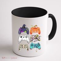 Halloween Skeleton Zombie Gaming Controllers Mummy Coffee Mug thumb 1