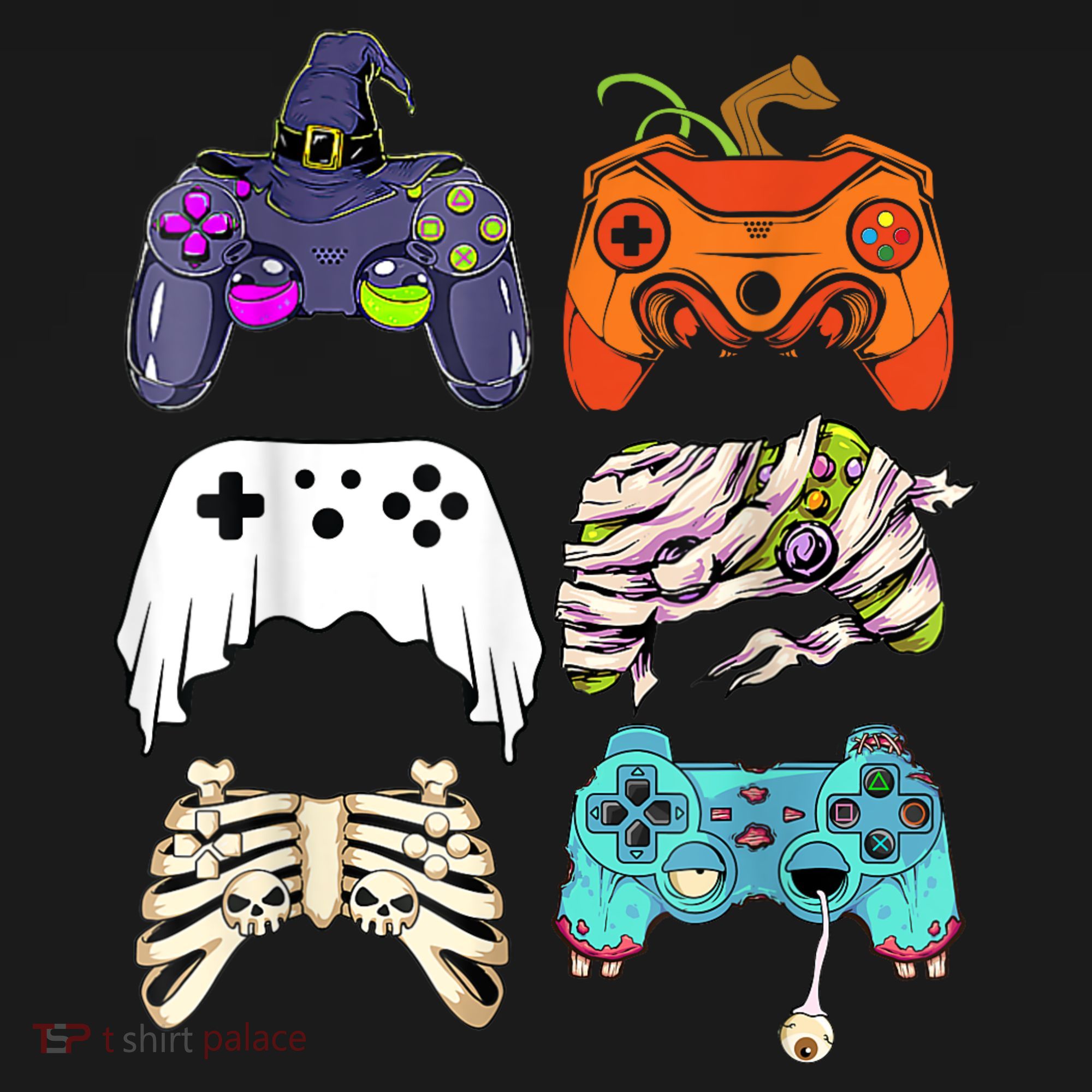 Halloween Skeleton Zombie Gaming Controllers Mummy Pajama Set