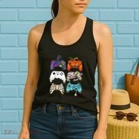 Halloween Skeleton Zombie Gaming Controllers Mummy Women's Tank Top thumb 2