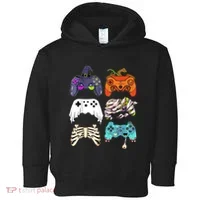 Halloween Skeleton Zombie Gaming Controllers Mummy Toddler Hoodie thumb 0