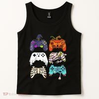 Halloween Skeleton Zombie Gaming Controllers Mummy Tank Top thumb 2