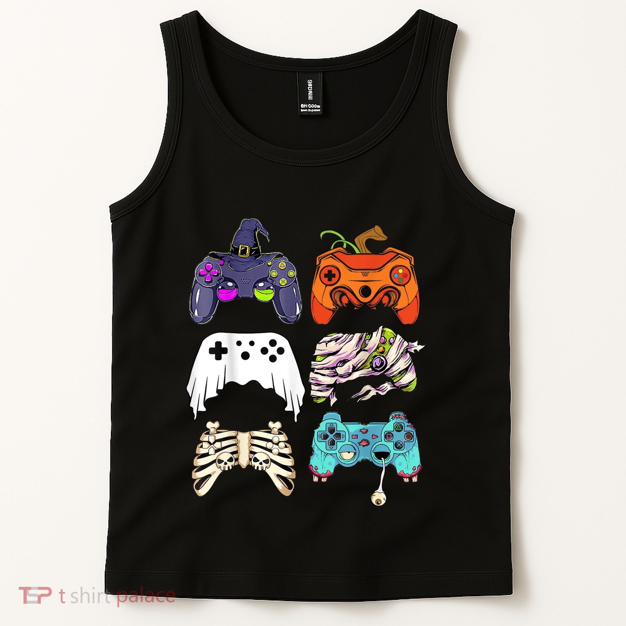 Halloween Skeleton Zombie Gaming Controllers Mummy Tank Top