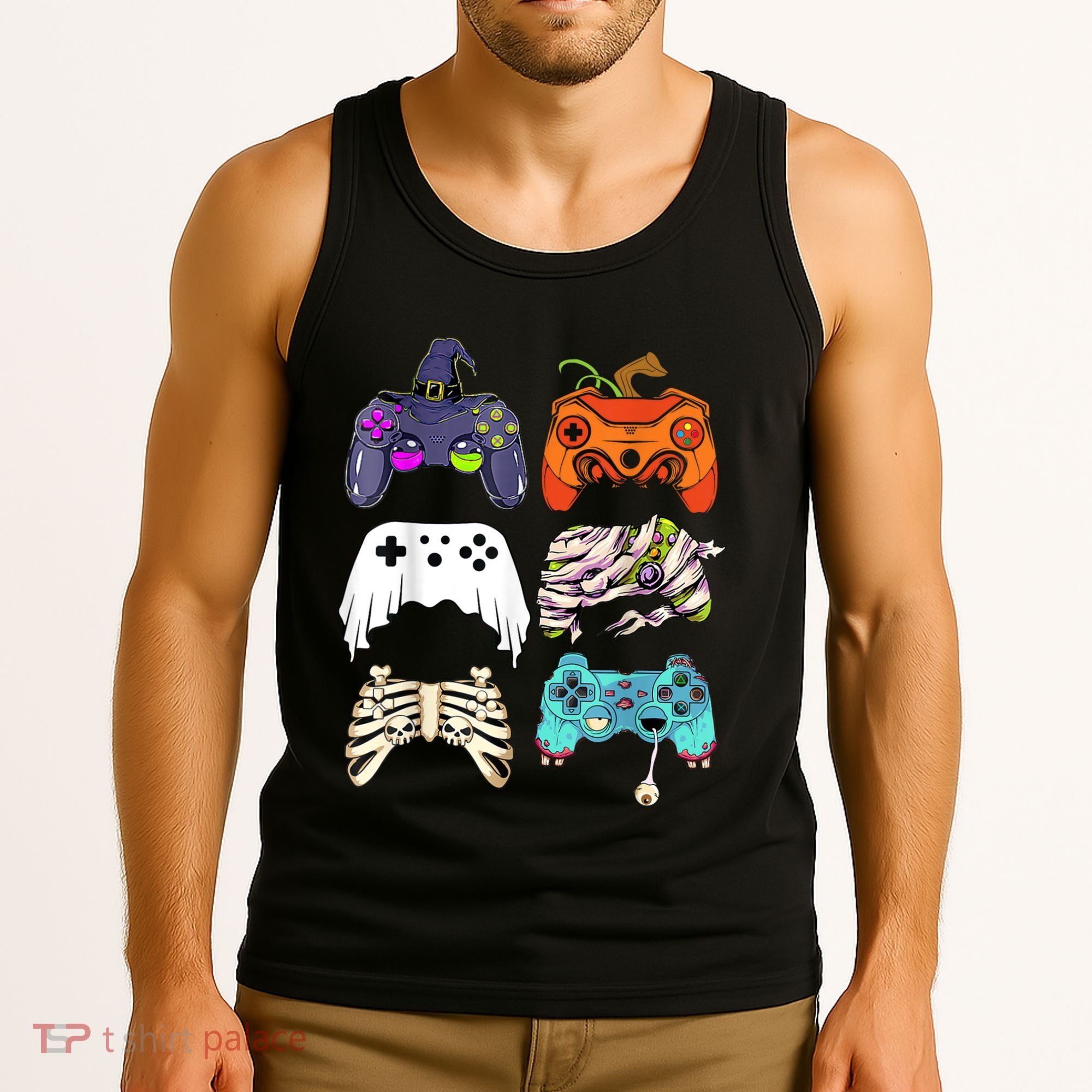 Halloween Skeleton Zombie Gaming Controllers Mummy Tank Top