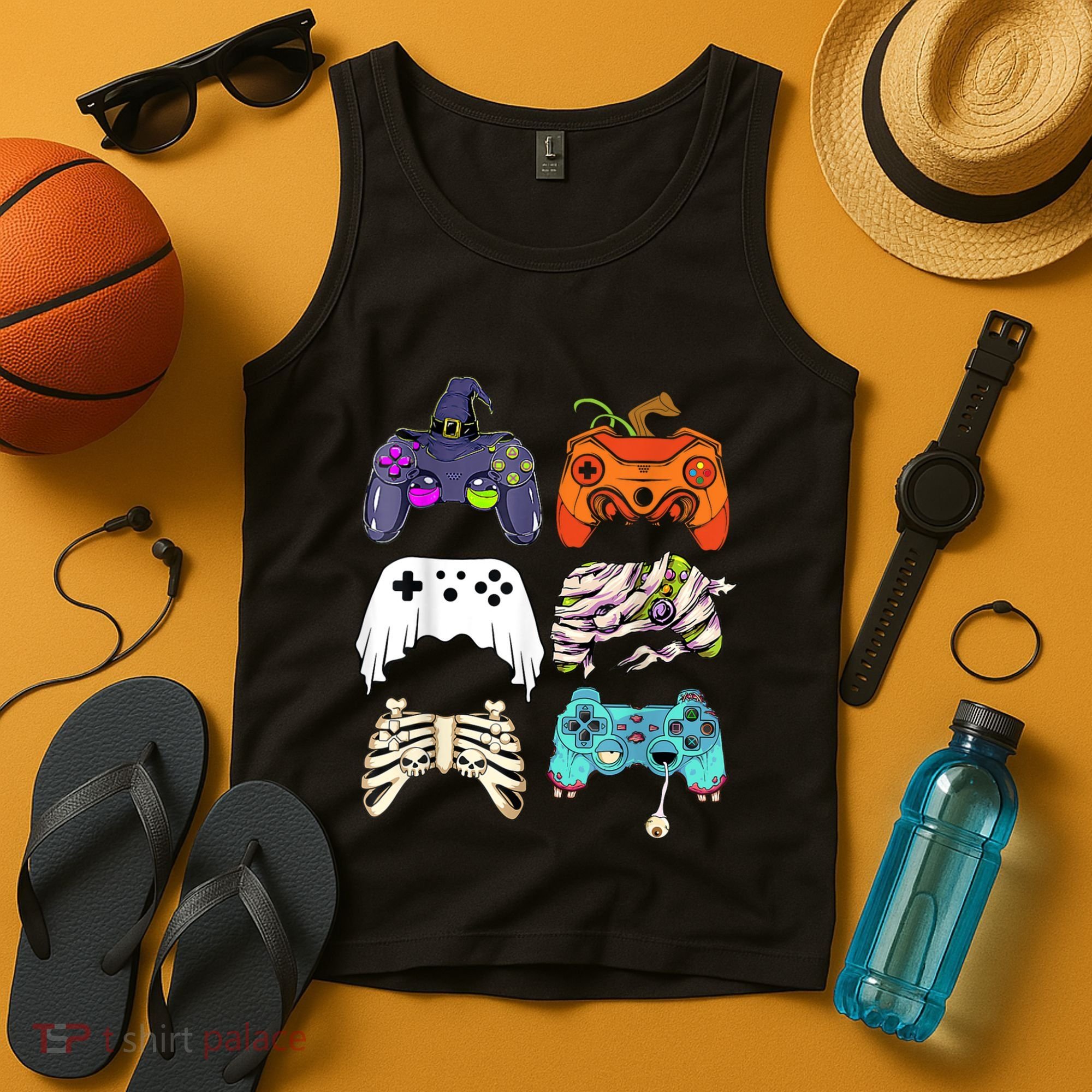 Halloween Skeleton Zombie Gaming Controllers Mummy Tank Top